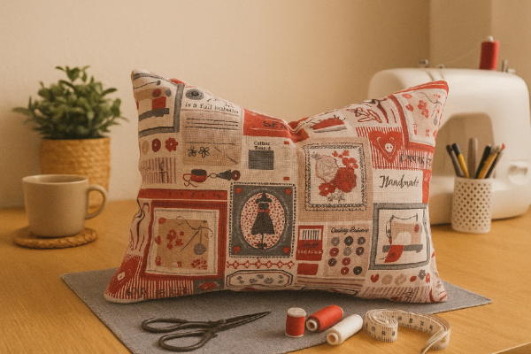 🧵 Lavender Pillow with Sewing Studio Design