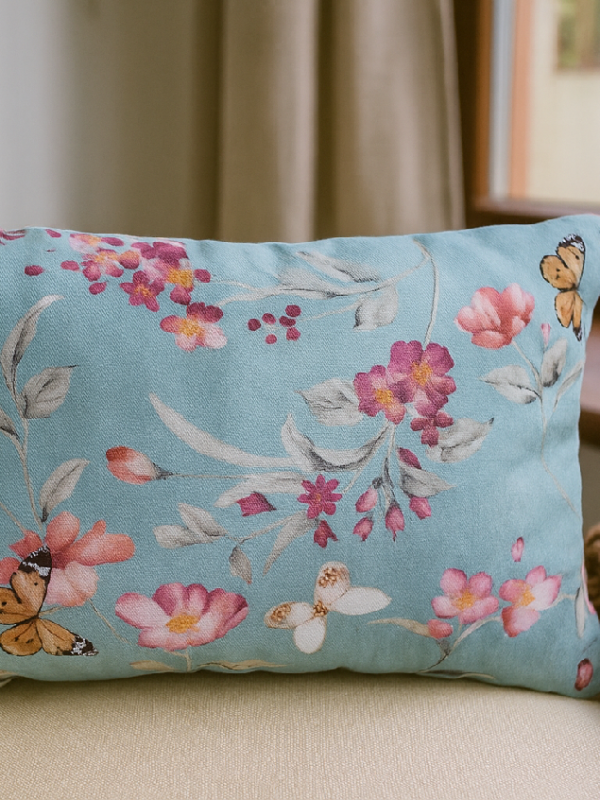 🌺 Turquoise Floral Lavender Pillow – Soft Aromatherapy Pillow