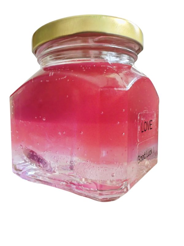 🕯️ Candle for luck and love – with rose quartz, amethyst, and clear quartz ✨💖