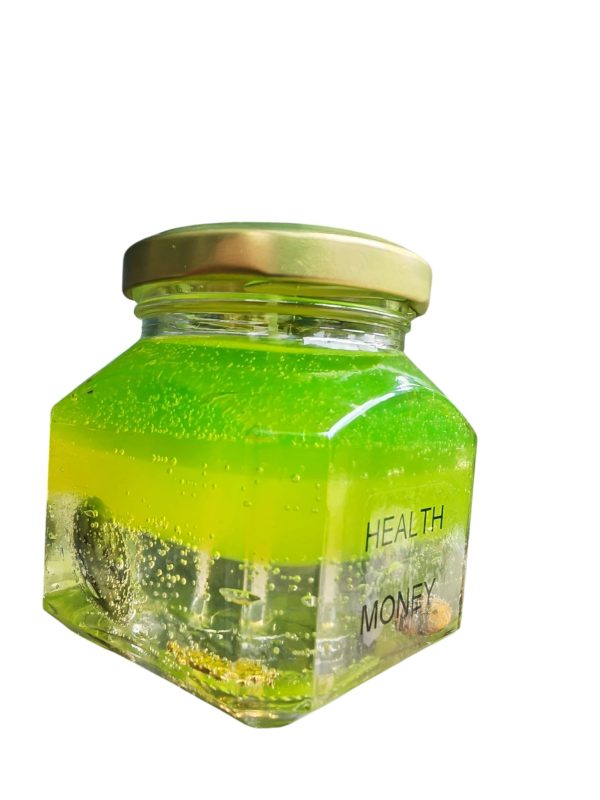 🕯️ Health and Abundance Candle – with Labradorite and Tiger's Eye