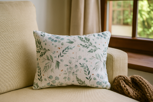 🌿 Delicate Branches Lavender Pillow – Decorative Scented Pillow in a Natural Style