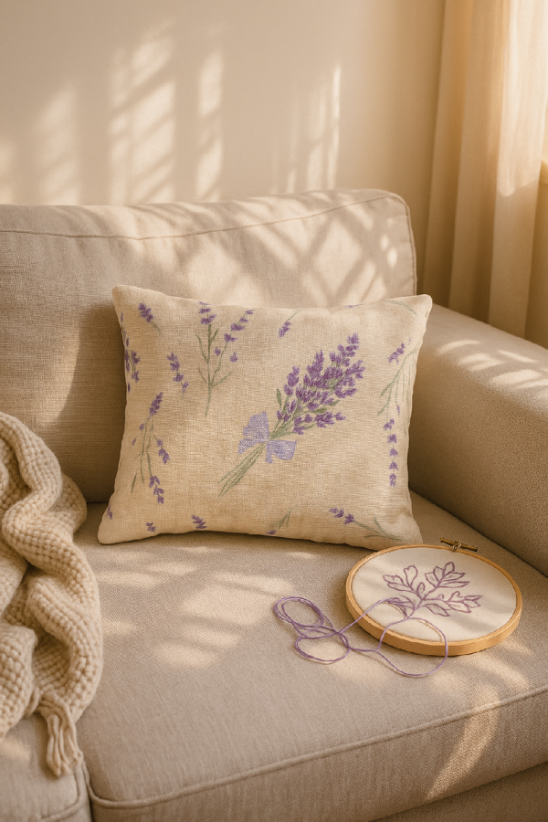 🎀 Lavender Pillow with Bow – Romantic Scented Pillow with Natural Lavender